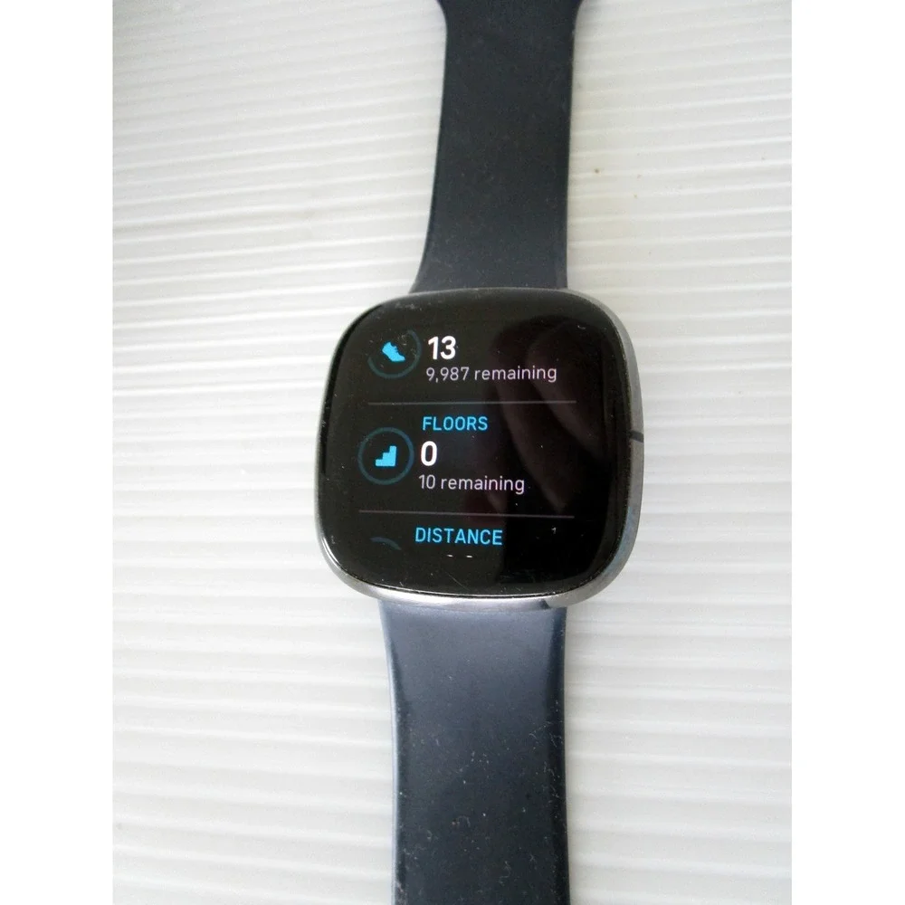 Fitbit Sense Activity Tracker Smartwatch Carbon/Graphite Black Health Care